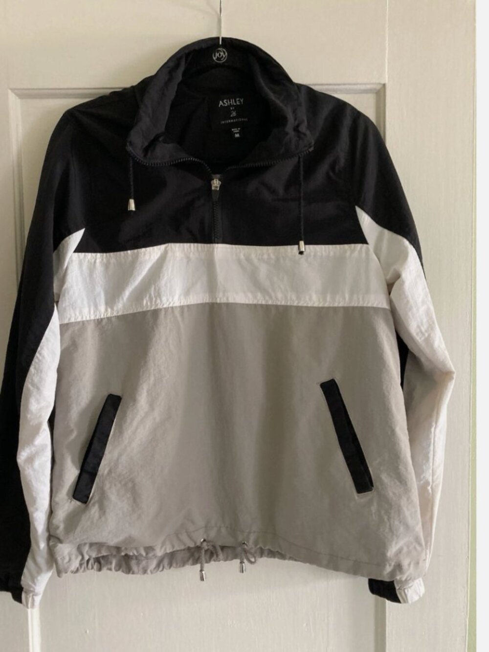 ASHLEY By 26 INTERNATIONAL Women's Jacket Quarter Zip Up Size Medium Windbreaker